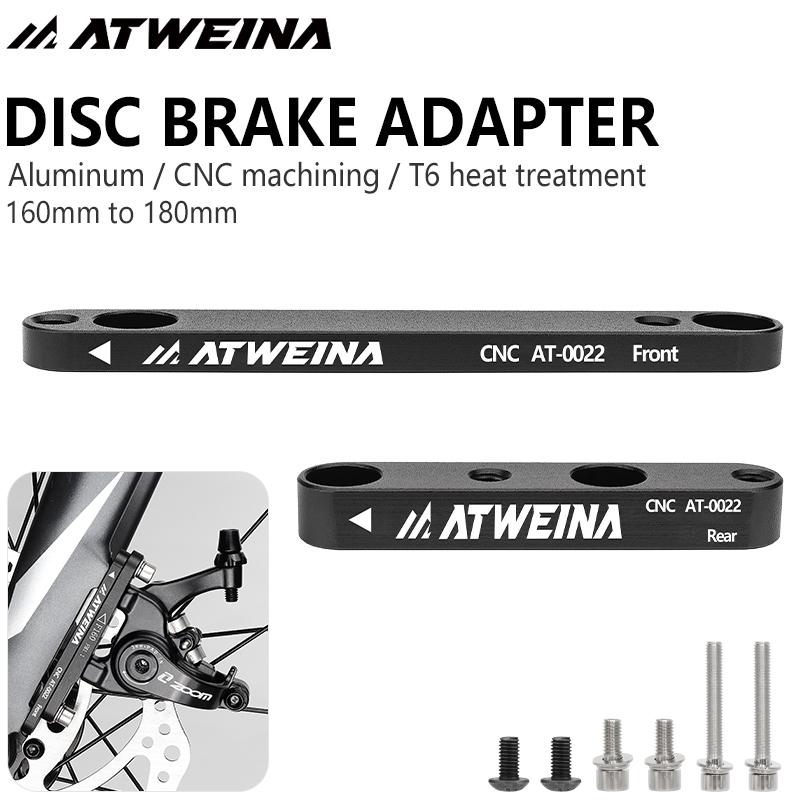 ATWEINA Road Bike Bicycle Disc Brake Aapter Flat Mount CNC Front Rear 180mm Disc Brake Rotor Adapter with Bolts Bicycle Parts
