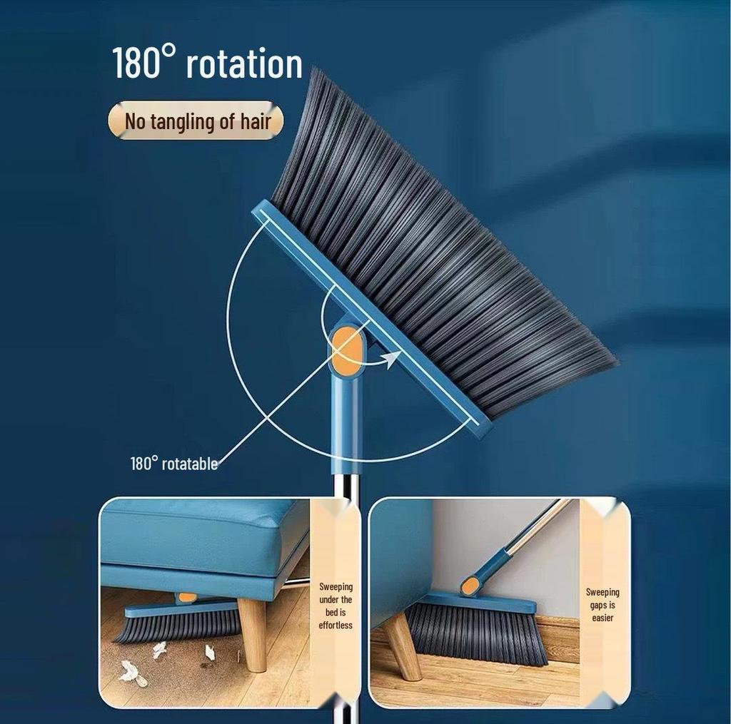 Magnetic Folding Broom & Dustpan Set - Enlarged & Thickened Design