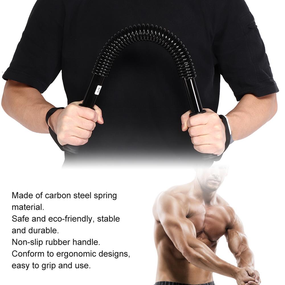 Arm Power Exerciser Spring Forearm Strength Muscle Trainer Chest Expander Gym EquipmentBlack 30KG