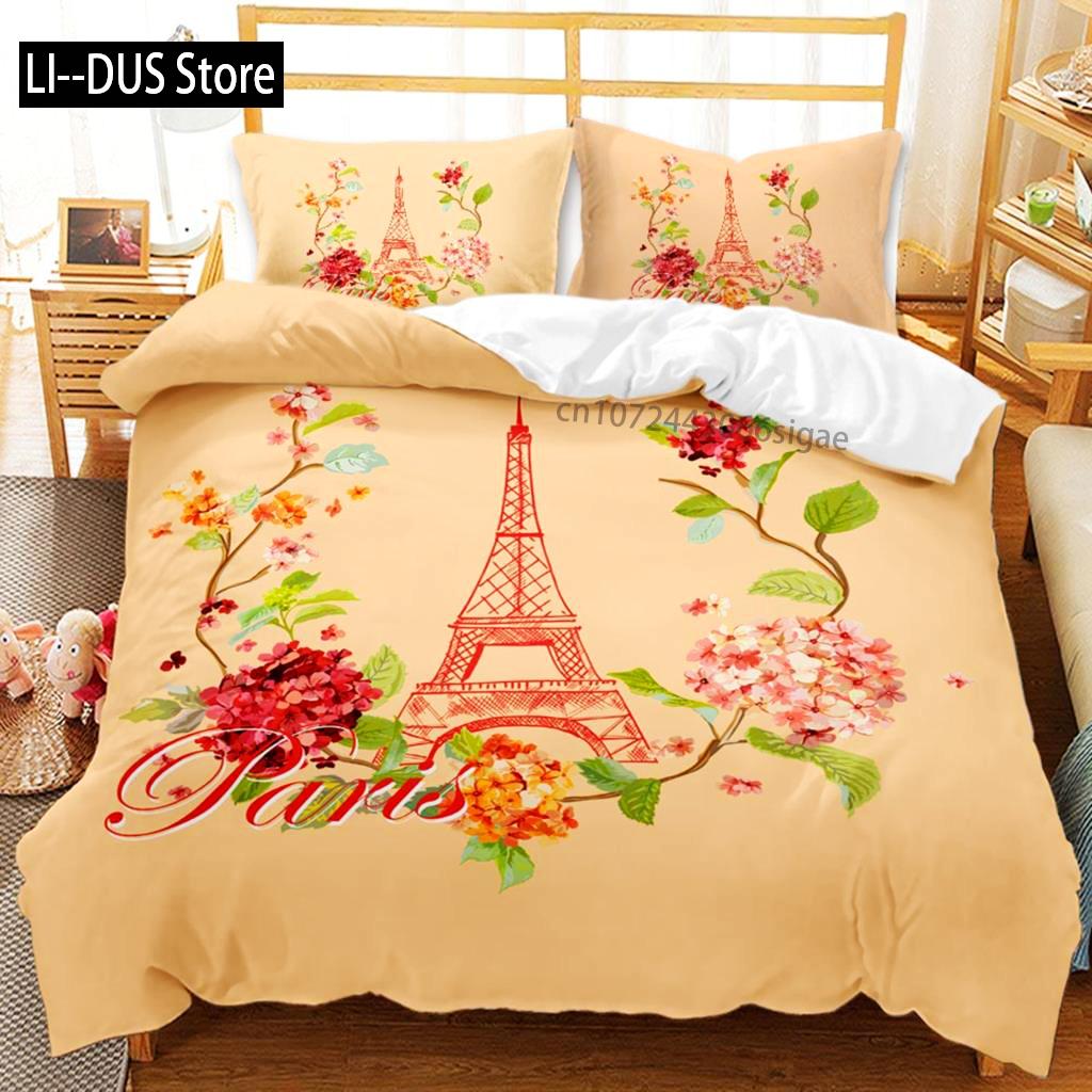 

Comforter Flower Microfiber Blooming Flowers Gift Flower Theme Bedding Set For Adults Double Queen King Size Comforter (quilt)-EU Single(135*200cm)3pcs