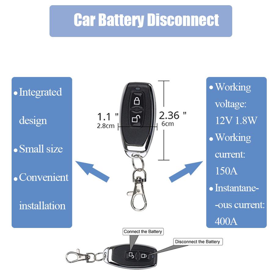 Universal Wireless 12V Car Battery Disconnect Relay Master Kill Switch Remote 1x