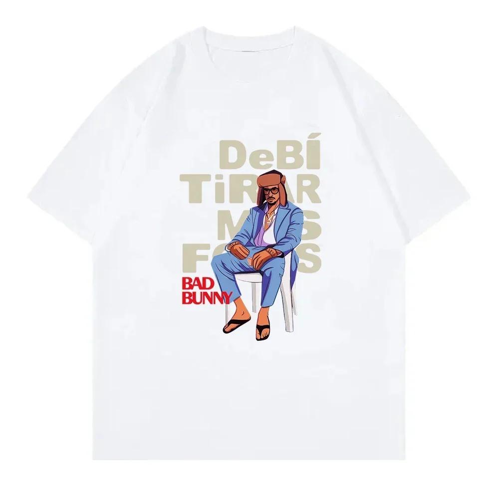 T-shirt Rétro Harajuku Style Album Bad Bunny Vêtements pour Fans Haute Définition T-shirts Unisexes T-shirts Unisexes T-shirt Femme Y2k