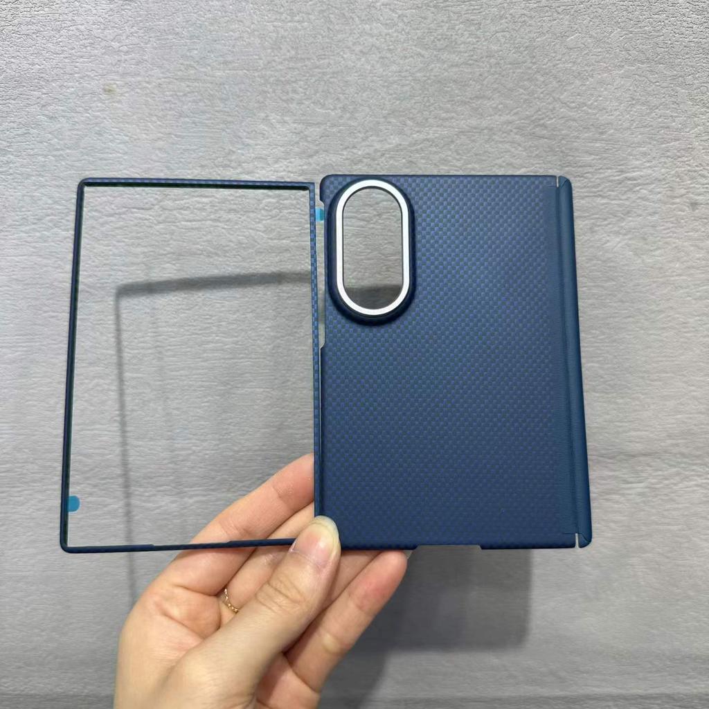 600D Kevlar Carbon Fiber Texture Magnetic Case for Samsung Galaxy Z Fold 8 Hinge Protection for MagSafe Wireless Charging Cover
