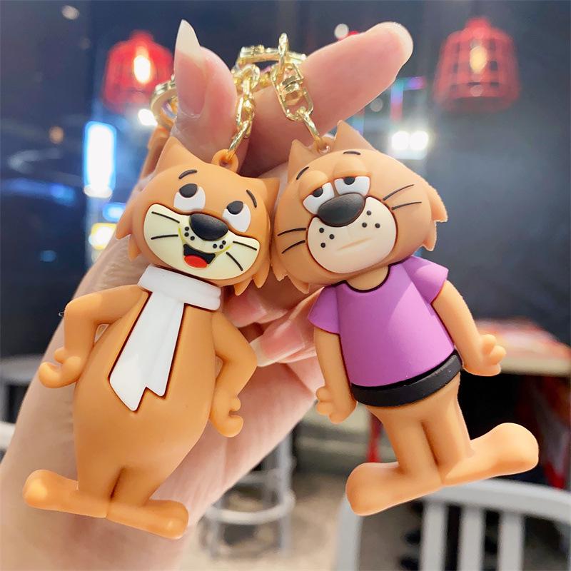 Creative Cartoon PVC Cat Backpack Keychain Pendant Charm