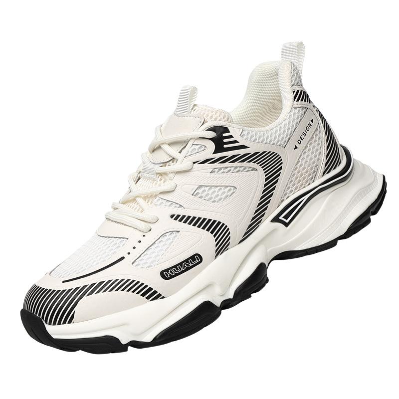 Inner heightening dad shoes young men's 8cm new breathable mesh shoes men's sports and leisure shoes platform men's shoes