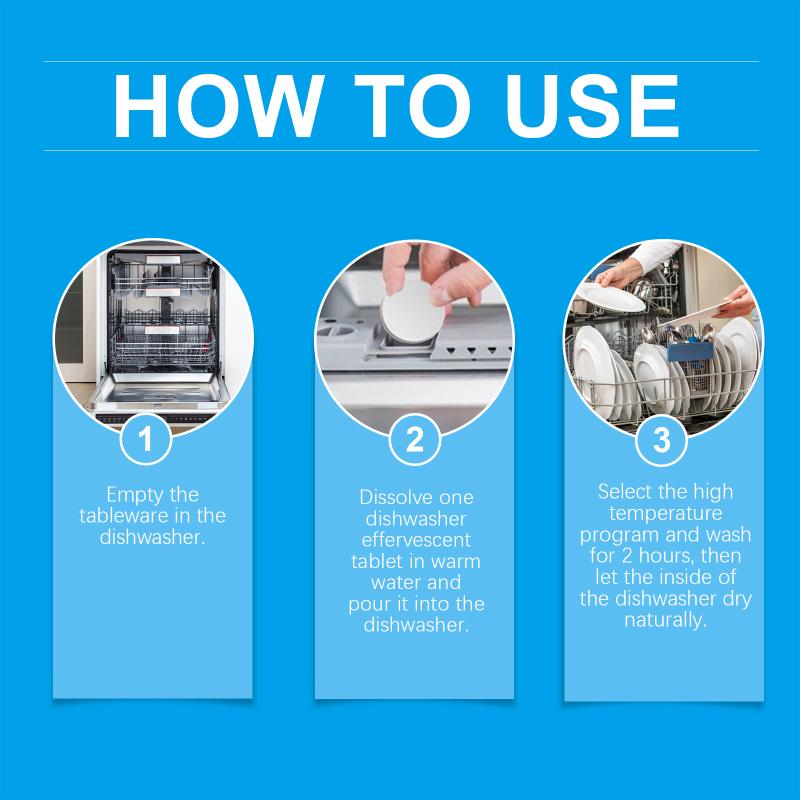 Powerful Dishwasher Cleaning Tablets Oil Stain Removal Descaling Limescale Odor Eliminator Kitchen Household Daily Cleaner Goods