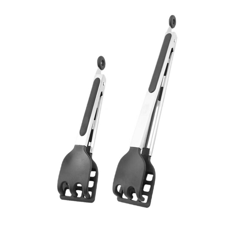 Durable Stainless Steel Nylon Food Tongs Set