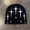 Acrylic Stars Knitting Knit Hat Women Fall Winter Warm Beanie Letter Embroidery