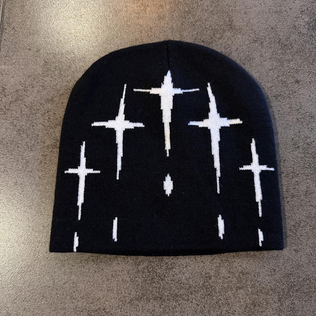 Stars Knitting Acrylic Knit Hat Women Fall Winter Warm Beanie Letter Embroidery