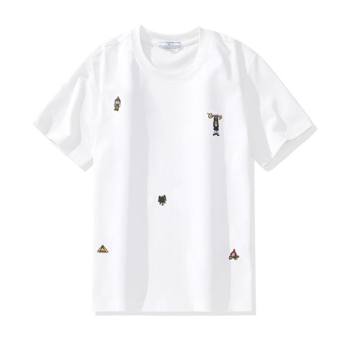 

Новая летняя футболка с вышивкой и коротким рукавом, мужская летняя футболка 4XL