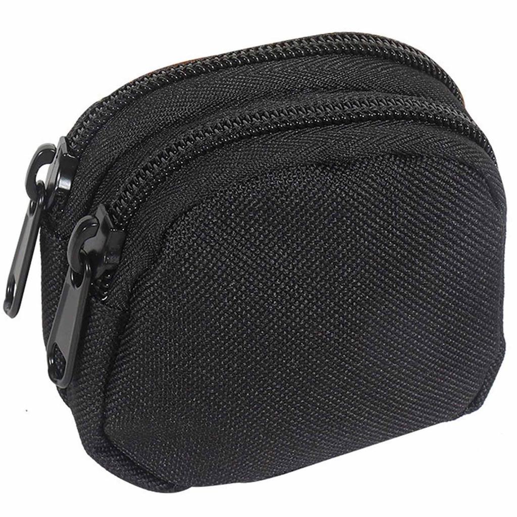 Men’s Molle Pouch – Nylon Double Zipper Pocket, Lightweight Outdoor Coin Purse, Card Holder, Key Organizer, Belt Waist Bag for Camping, Hiking