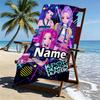 Custom Name Personalized KPop Demon Hunters Print Beach Towel, for Trip Camping Beach Party Home Decor, Birthday Gift for Family & Friends