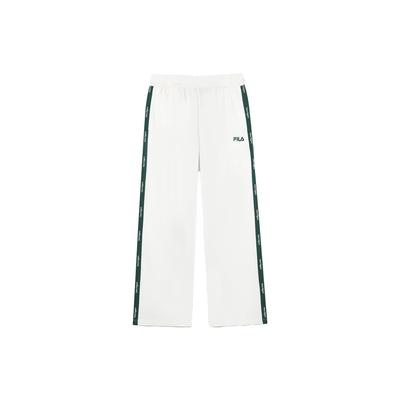 Retro Color Block Logo Knitted Tennis Pants Women Pants Cloud-Mushroom-White F11W339605FWT