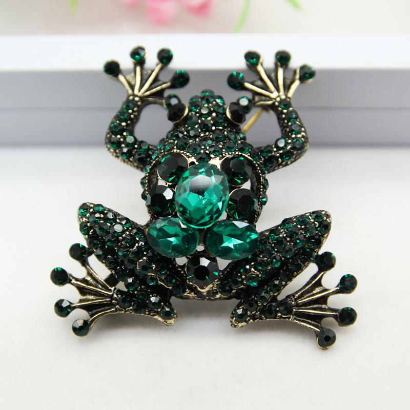 Fashion Frog Shape Full Diamond Alloy Clothing Backpack Corsage Hot Sale Rhinestone Brooch