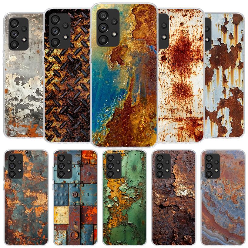 Vintage Industrial Style Rusty Pattern Phone Case For Samsung Galaxy A12 A22 A32 A52 A72 A02S Phone Case Note 20 Ultra 10 S10 Pl