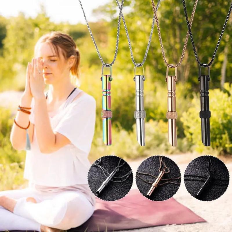 Stress Relief Mindful Necklace Calm Harmony Anti-Smoking Necklace Stainless Steel Mindful Breathing Necklace