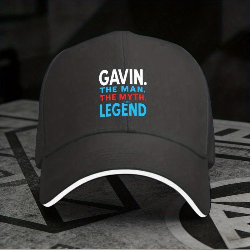 New An Adjustable Sandwich Baseball Cap Featuring 'GAVIN THE MAN THE MYTH THE LEGEND', a Lightweight Printed Women'S Hat, a Tren