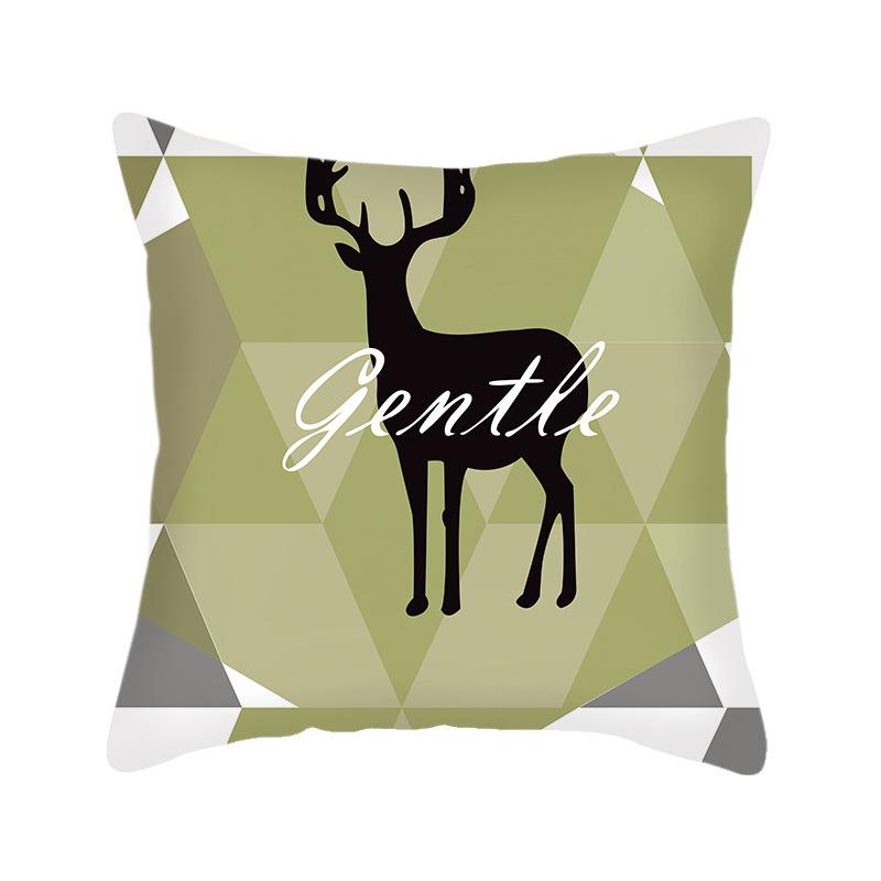Ins Nordic Style Short Plush Linen Pillowcase Single-sided Printed Cushion Cover Pillowcase