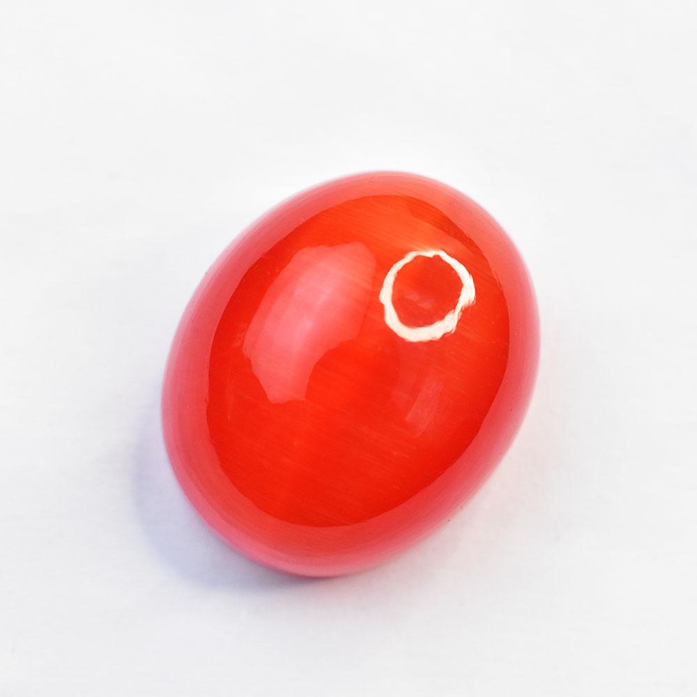 Brazilian 103 ct Cabochon Cut Orange Natural Cat'S Eye Loose Gemstone for Jewelry Making and Crafts