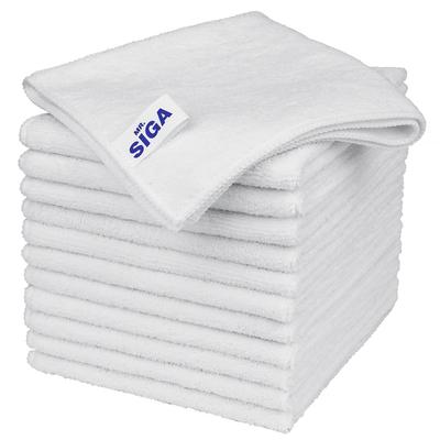 Microfiber Cleaning Commercial Towels for Car and Pack of 32 X 32 Cm MR.SIGA Cloths, Kitchen, Cleaning, Washing, Dishwashing, 12, White,
