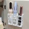 Curly Hair Curler Storage Box, Wall-mounted Hair Care Tool Organizer, Compartmentalized Storage with No-punching Design