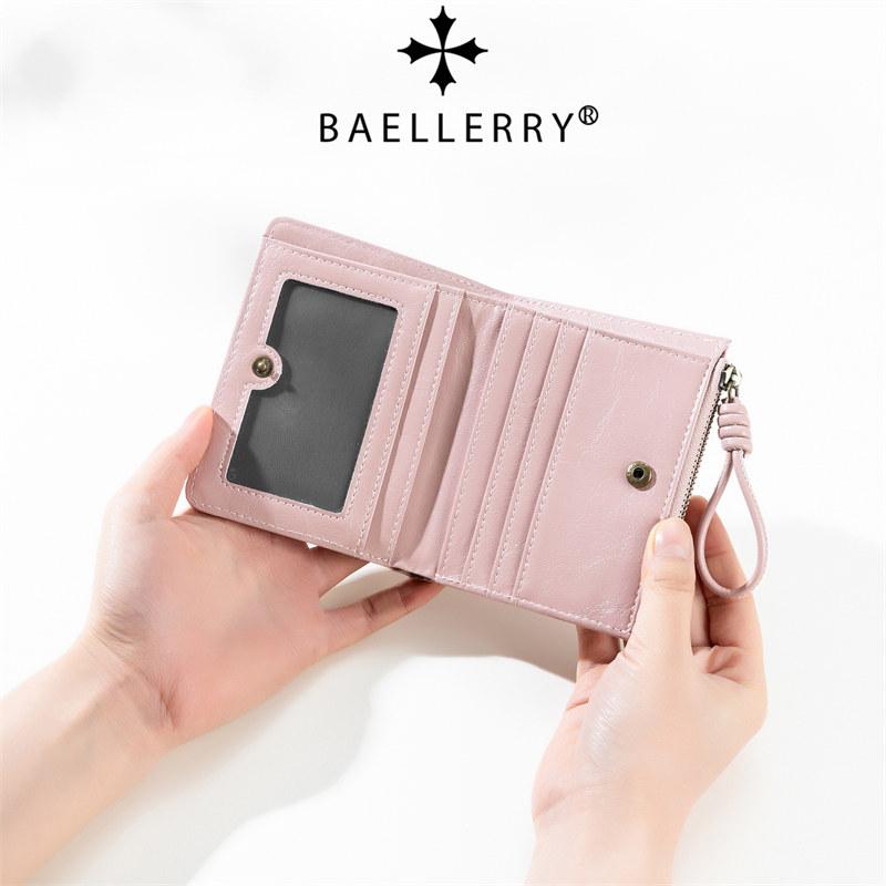 Baellerry Women Fashion Short Wallets Classic Casual Zipper Coin Purse Artificial Leather Card Holder GZW
