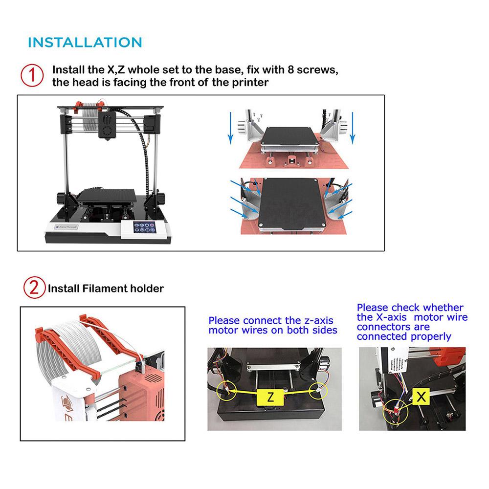 EasyThreed K8 3D Printer FDM Desktop Printing Machine 150x150x150mm 5.9x5.9x5.9inches Print Size Removable Platform