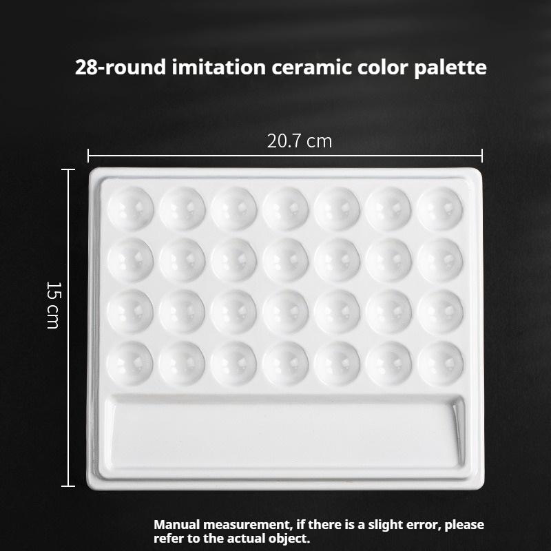 

Borrence Paint Tray Palette Reusable Imitation Ceramic Paint Palette Tray for Artist Acrylic Watercolor Oil Painting DIY Craft