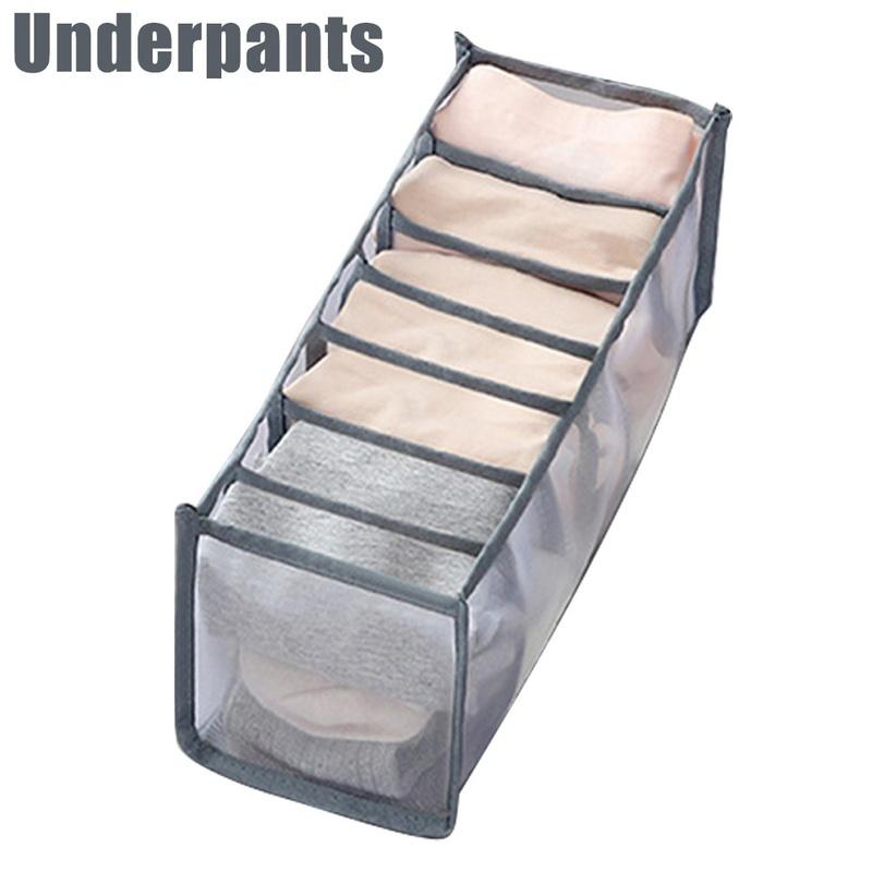 6/7/9/11 Grids Washable Jeans Compartment Storage Box Closet Clothes Drawer Mesh Separation Box Stacking Pants Storage Artifact