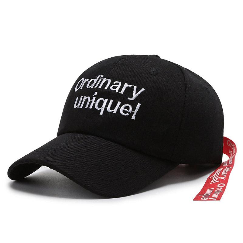 Hat Spring and Autumn New Embroidery Ribbon Baseball Cap Personalized Peaked Hat Outdoor Sun Hat Travel Hat Couple Hat