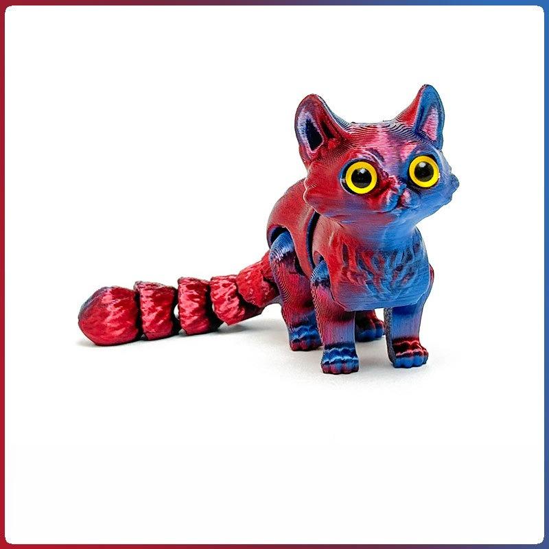 3D Printed Cats Movable Joint Fidget Toys Stress Relief Decompression Desktop Ornament Kid Figure