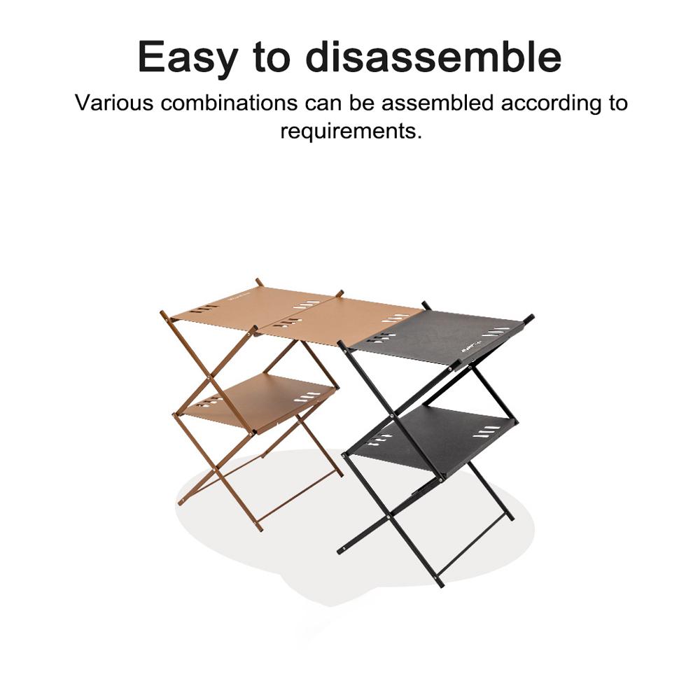 Outdoor Camping Cups Bowls Detachable Storage Rack Hung Shelf With Panel Hole Aluminum Alloy