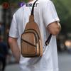 Leather Breast Bag Men's Messenger Bag Large Capacity First Layer Cowhide Outdoor Leisure Shoulder Chest Bag
