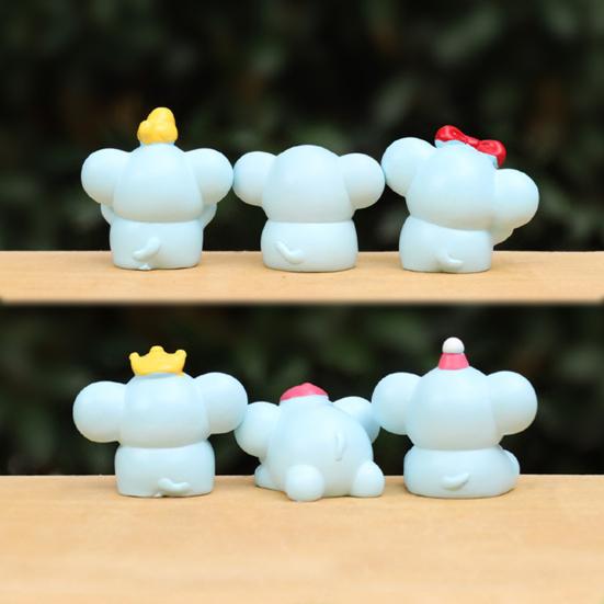Mini Elephant Figurines Miniature Resin Fairy Garden Elephant Models Micro Moss Landscape DIY Terrarium Crafts for Dollhouse Aquarium Decor