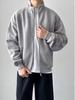 Men's Double Zipper Stand-up Collar Cardigan Hoodie - 2025 Casual Solid Color Outerwear for Spring & Autumn