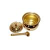 Golden Brass Multipurpose Ghee Pot/Pickle Container 400 ML with Embossed Designer Spoon …