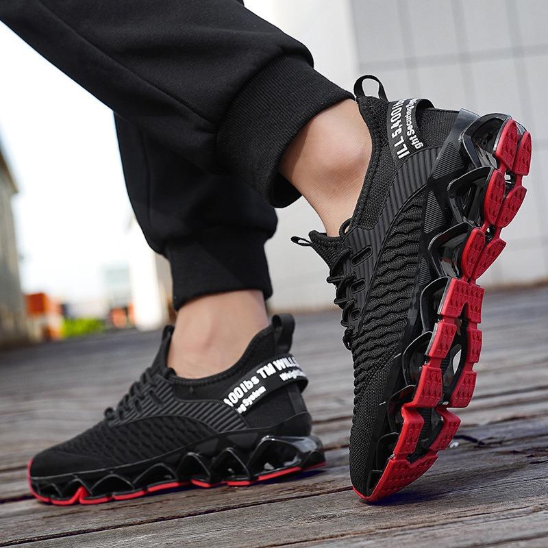 Men's Breathable Knit Running Shoes Lightweight Non-slip Athletic Sneakers
