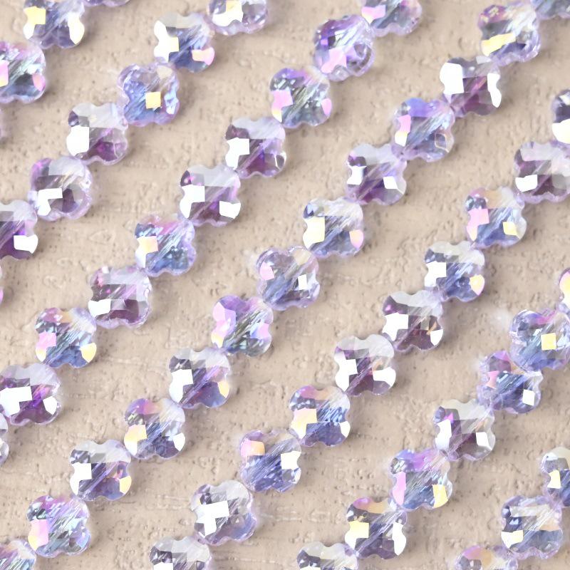 Electroplated Four-Leaf Clover Sherpa Beaded Jewelry Accessories for DIY Necklaces