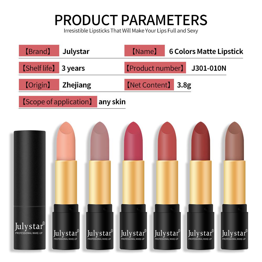 Trucco rossetto sei colori nuovo prodotto non si attacca alla tazza e non sbiadisce. Bellezza rossetto opaco vellutato