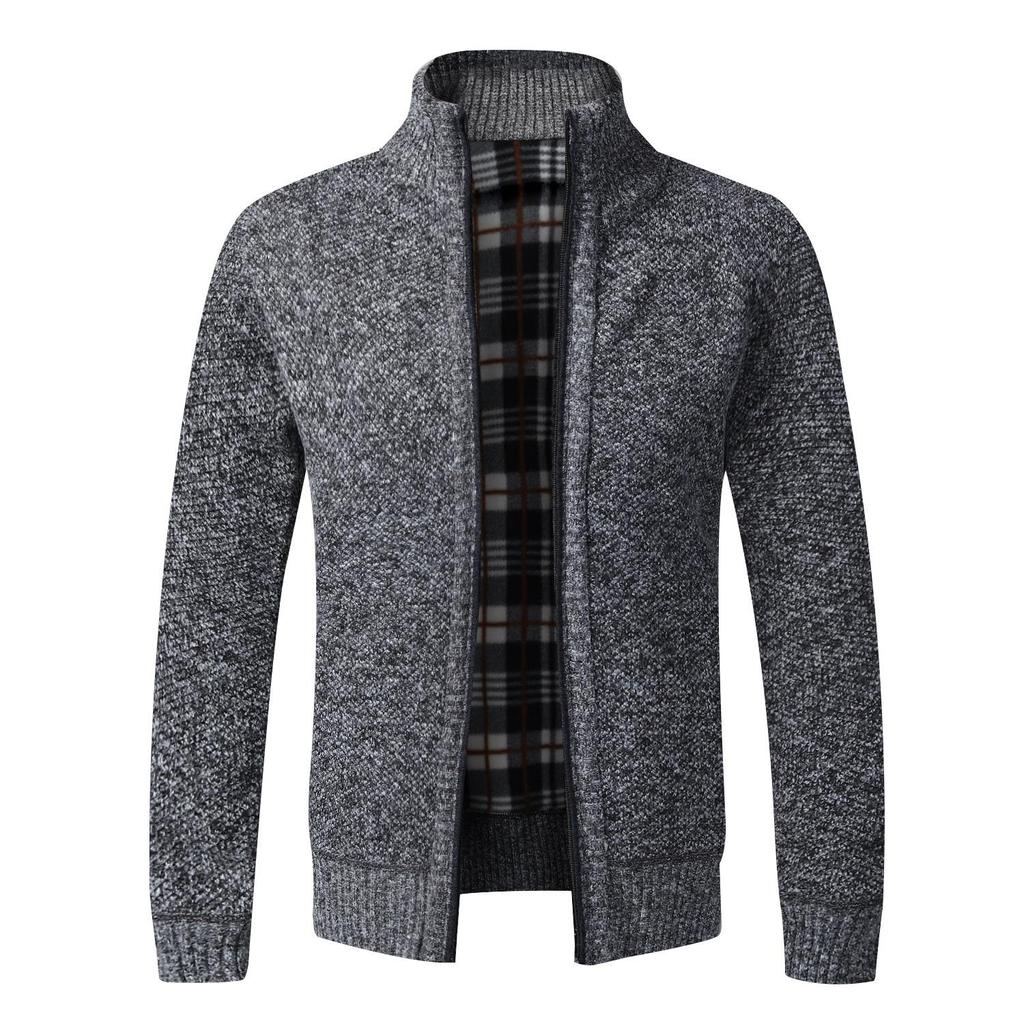 Men's Korean Style Stand-up Collar Sweater Youth Loose Casual Knitted Jacket