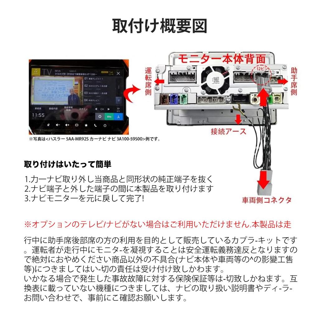 OTORAM Compatible Suzuki Front Navigation Canceller Kit While Manufacturer Option Compatible 9-inch System, TV/DVD Driving, [Used]