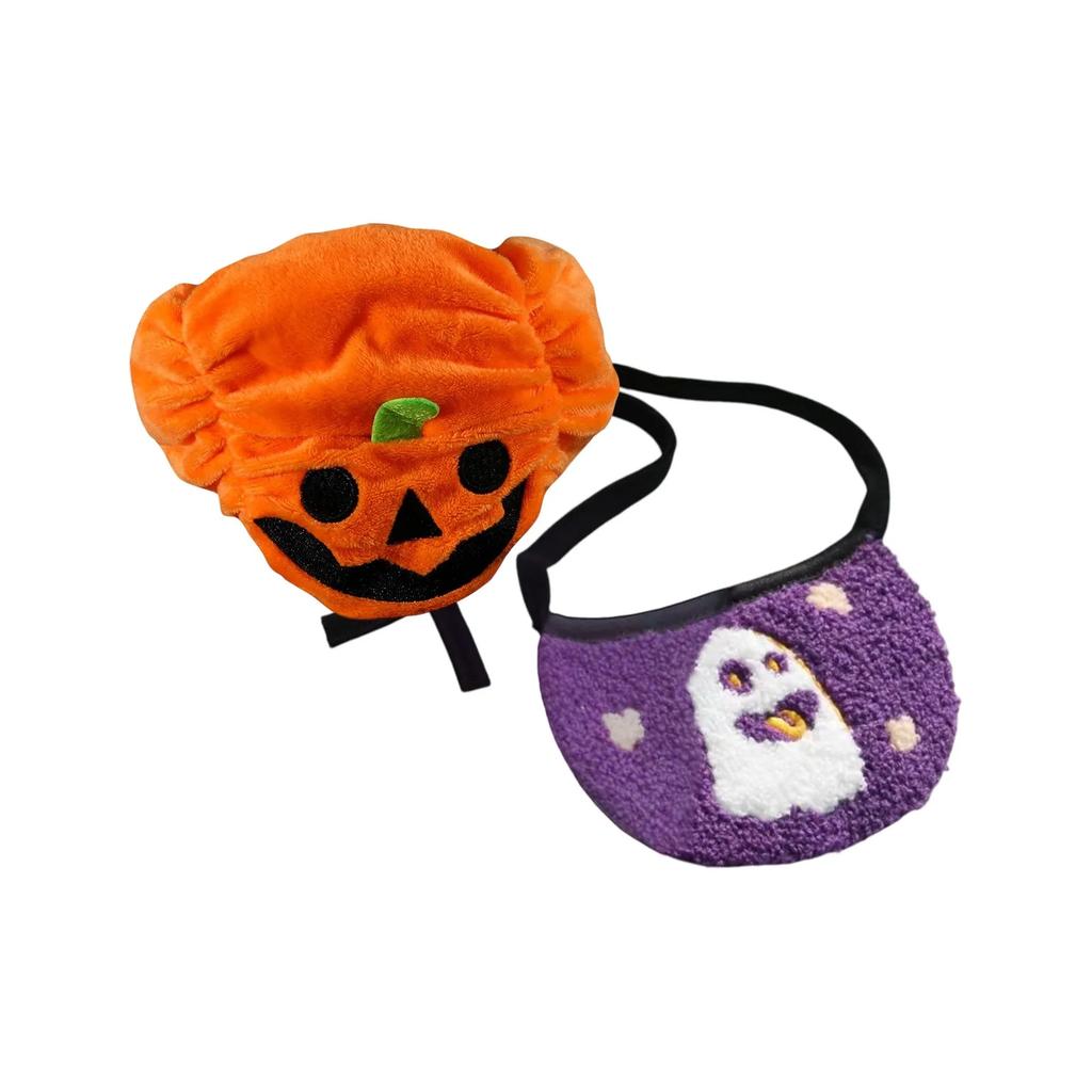Halloween Pet Costume Set Cute Pumpkin Ghost Style Cat Dog Pet Clothing Hat With Pet Bib Scarf  Pet Accessories Festival Gift