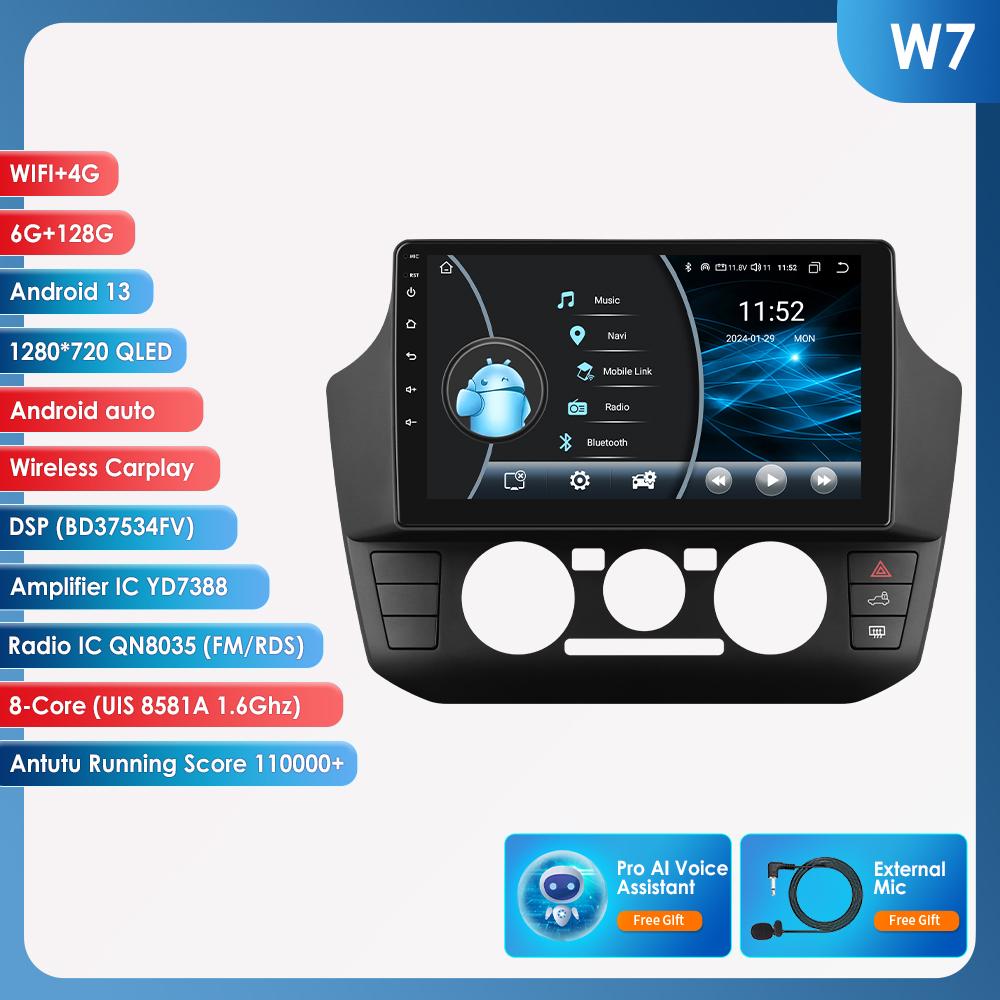 OSSURET 2Din Car Intelligent Systems Android 13 Car Radio for Volkswagen UP Manual A/C Multimedia Player Autoradio Carplay 4G RDS Carplay Bluetooth