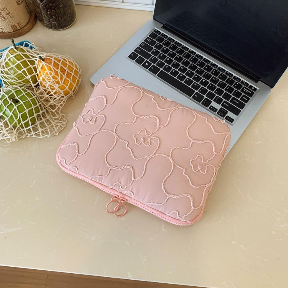 

11/14 Inch Laptop Bag Soft Shockproof Tablet Sleeve Case Large Capacity Embroidery Flower for MacBook/iPad/DELL