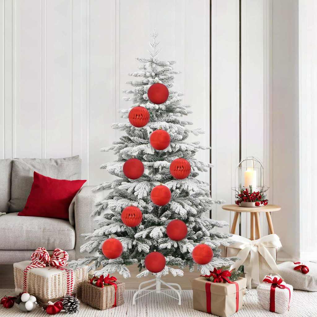 XL Christmas Ornament Set 9 pcs Red Plastic