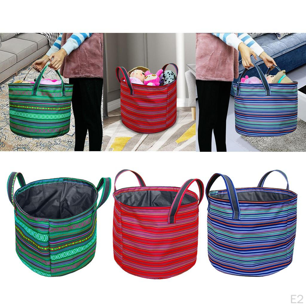 17'' Collapsible Colorful Laundry Basket Hamper Clothes Bag Bin For Camp Outdoor