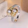 Luxury Female White Zircon Stone Silver Color Wedding  Promise Love Engagement Rings For Women