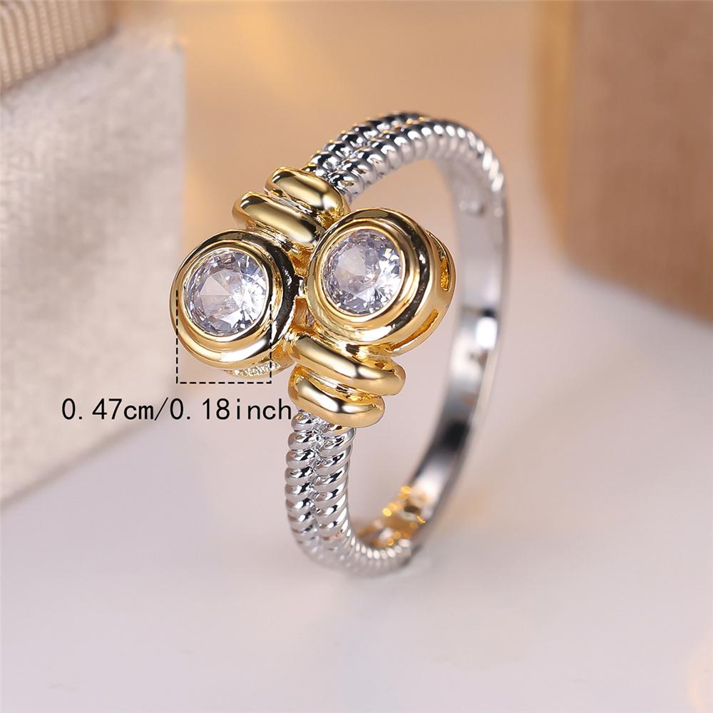 Luxury Female White Zircon Stone Silver Color Wedding Promise Love Engagement Rings For Women