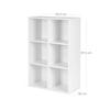 VASAGLE Wooden 3-Tier Bookcase Book Shelf Display Storage Shelf with 6 Compartments White