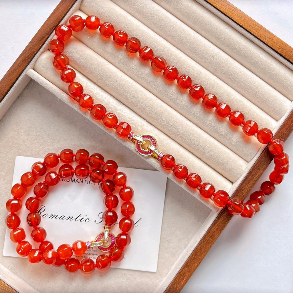 High Quality Natural Chalcedony Design Clavicle Chain Necklace